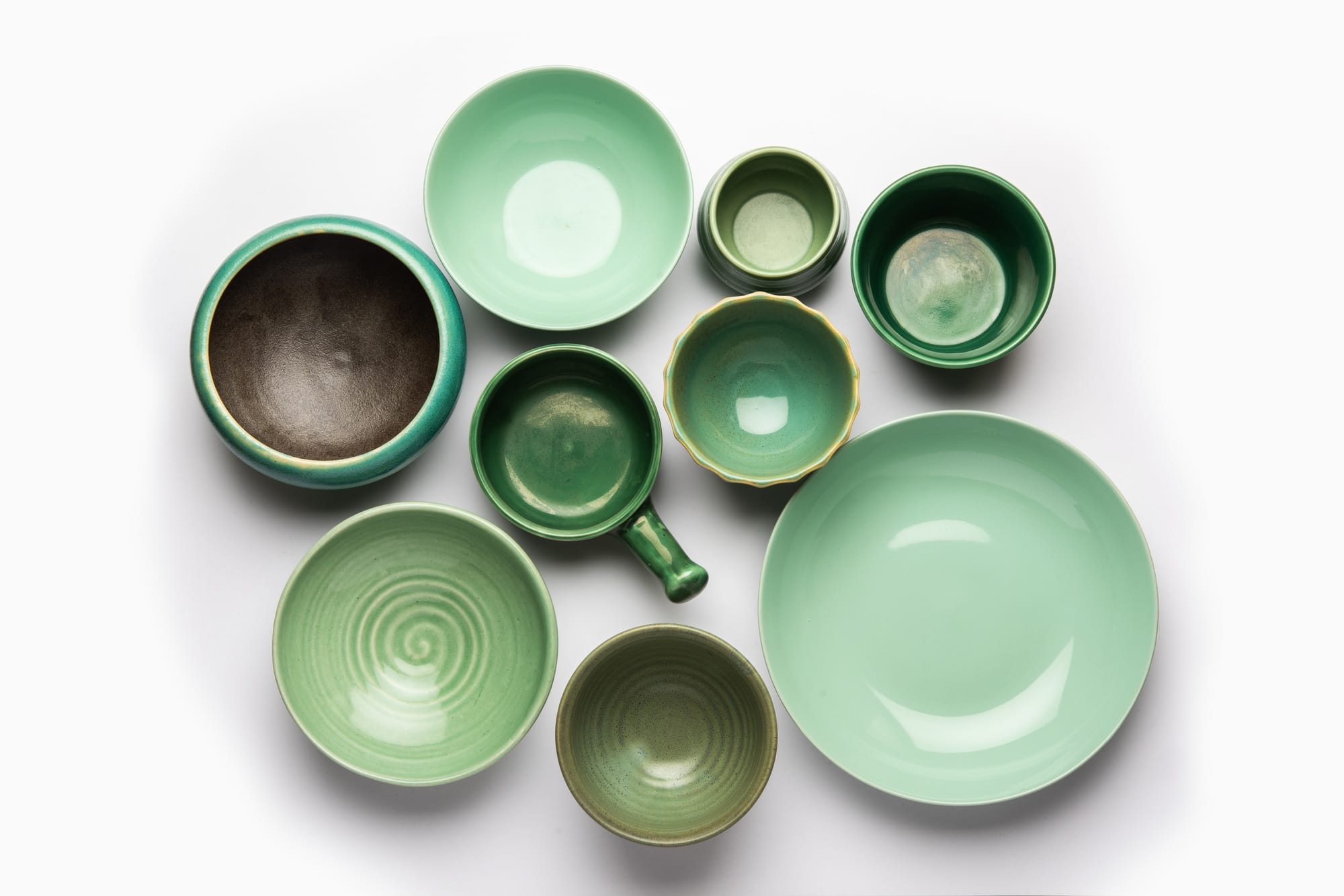 Empty ceramic bowls