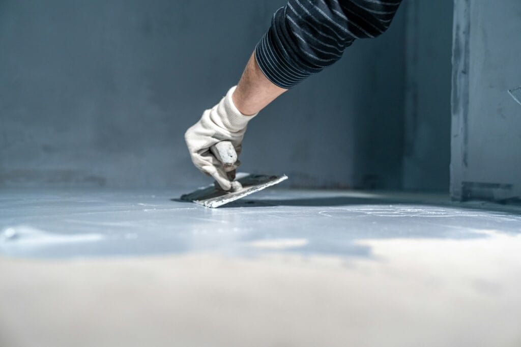 Basement waterproofing mortar application